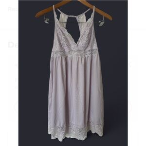 La Vie En Rose White Lace Chemise with Racerback